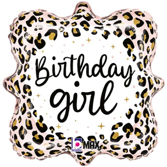 Birthday Girl Leopard Print Balloon