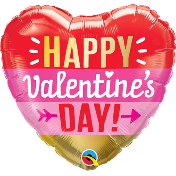 Valentine's Day Arrow Stripes Foil Balloon