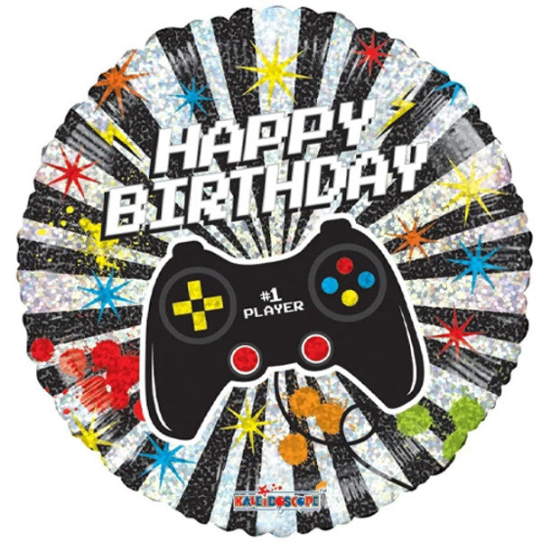 Birthday Gamer Holographic Balloon