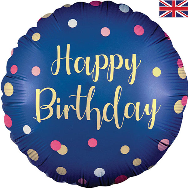 Birthday Polka Dot Navy Balloon