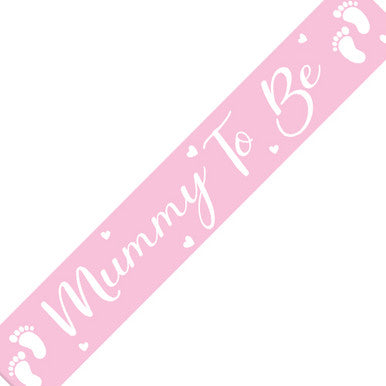 Mummy To Be Footprints Pink Sash