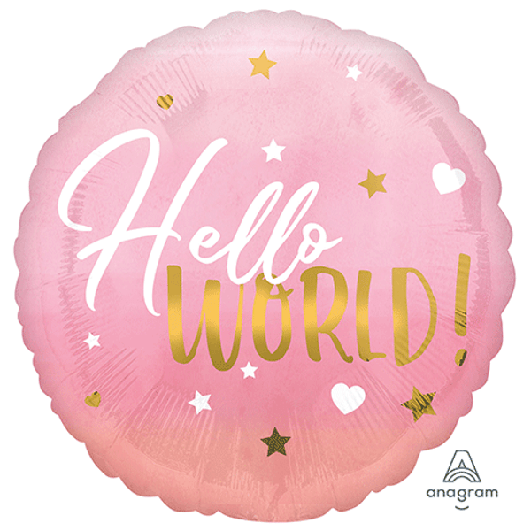 Hello World! Pink Balloon