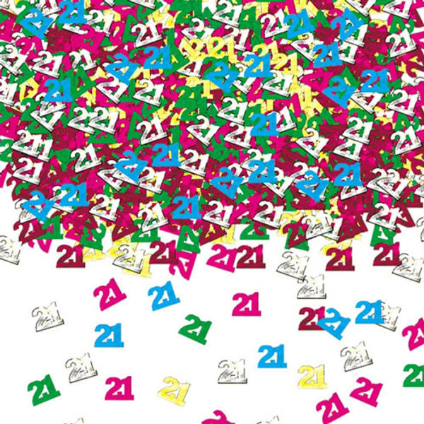 Number 21 Multi Colour Metallic Confetti (14g)