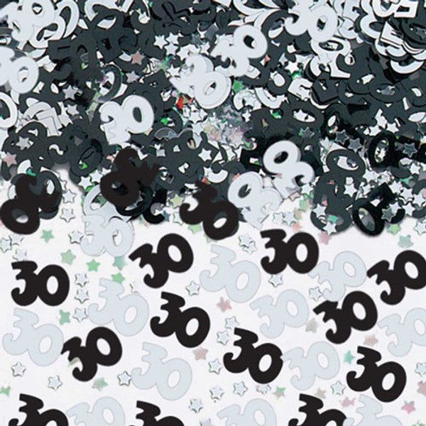 Black & Silver 30 Metallic Confetti (14g)