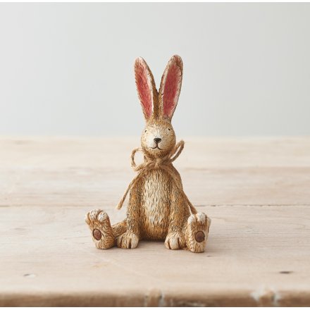 Sitting Rabbit with Jute Bow