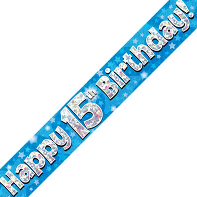 15th Birthday Blue Banner - 2.7m