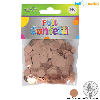 10mm Satin Pearl Rose Gold Foil Confetti (14g)