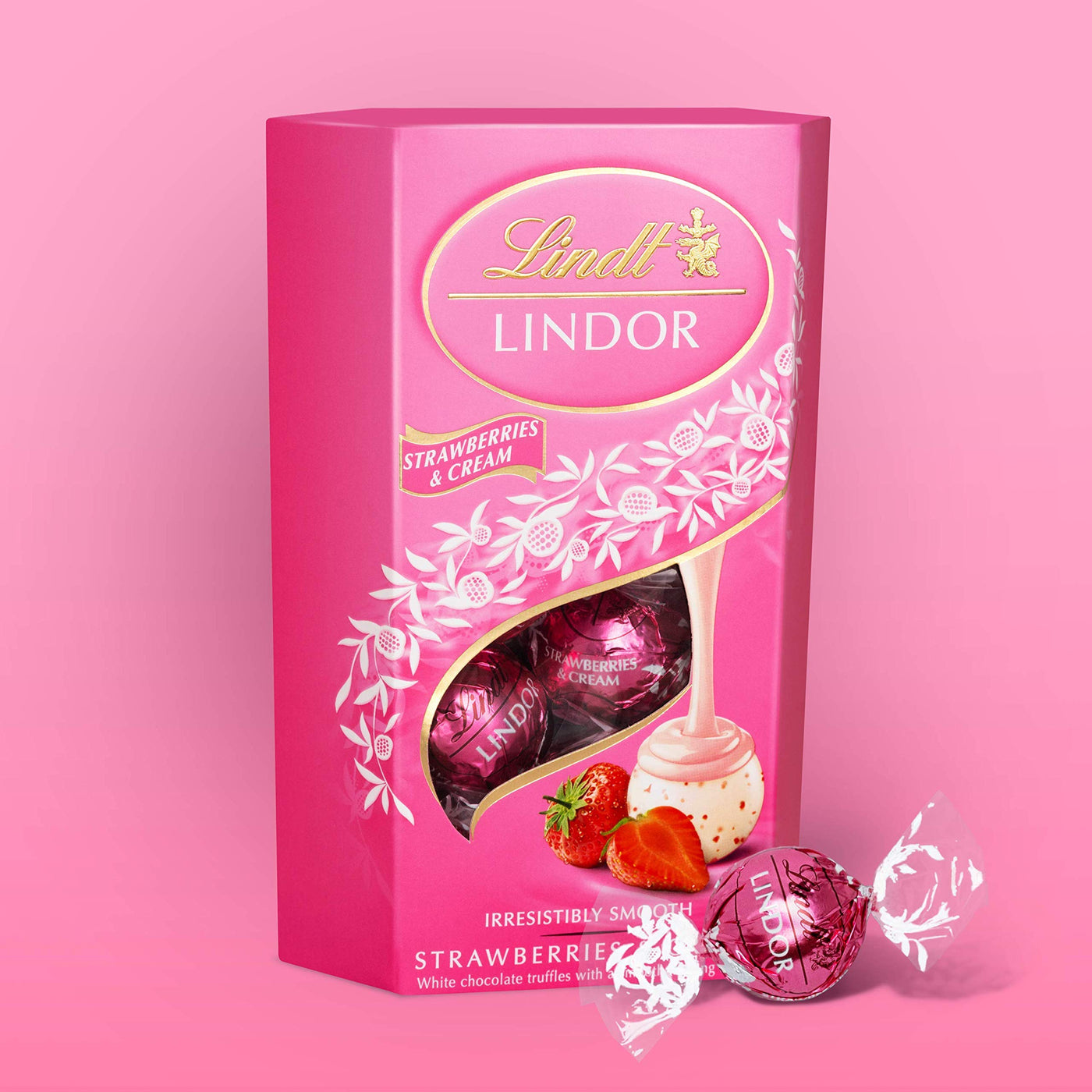 Lindt Lindor Strawberries & Cream Chocolate Truffles Box