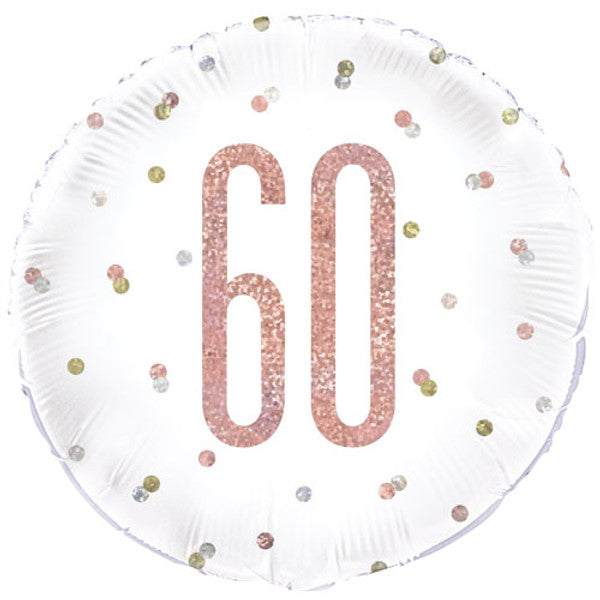 60th Birthday Glitz Rose Gold Balloon