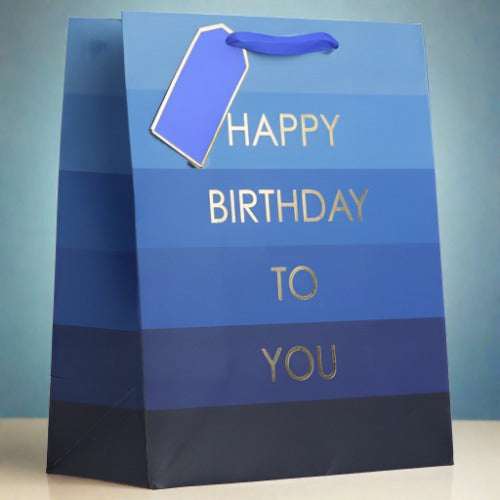 Extra Large Happy Birthday Blue Gift Bag