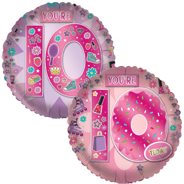 Girly Stickers Age 10 Balloon