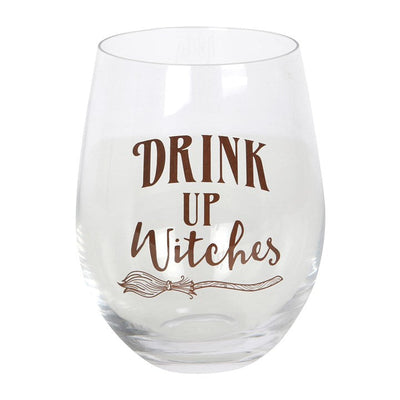 Drink Up Witches Glass