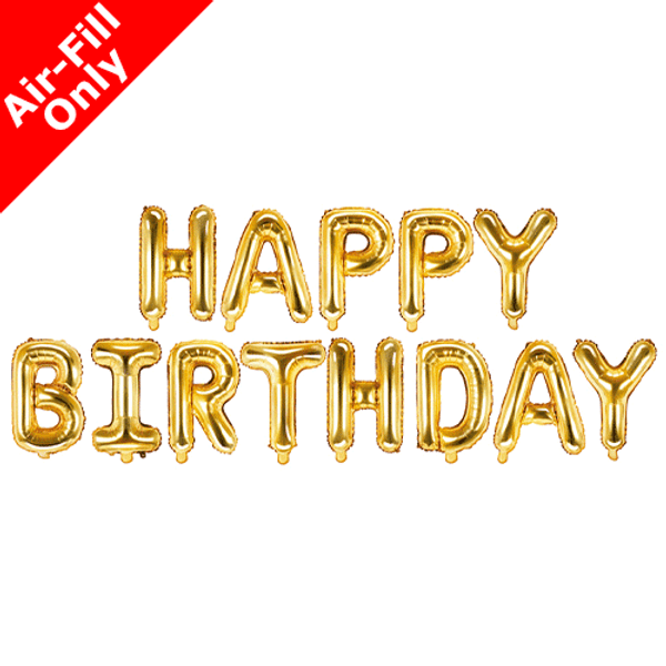 Happy Birthday Gold Foil Letter Balloon Pack