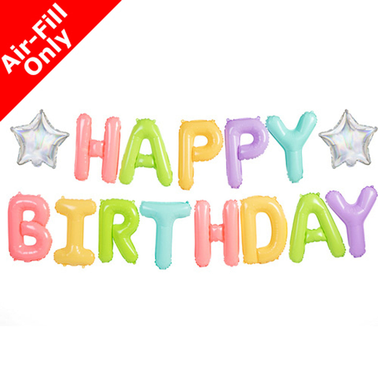 Happy Birthday Pastel Foil Letter Balloon Pack