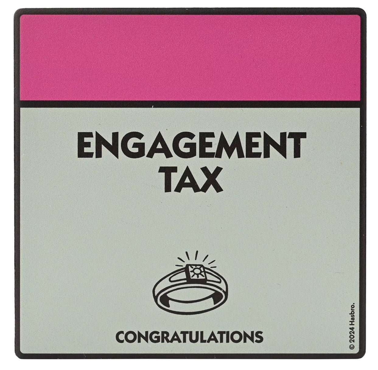 Monopoly Engagement Tax Square Coaster