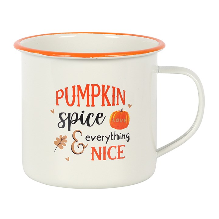 Pumpkin Spice Metal Enamel Style Mug