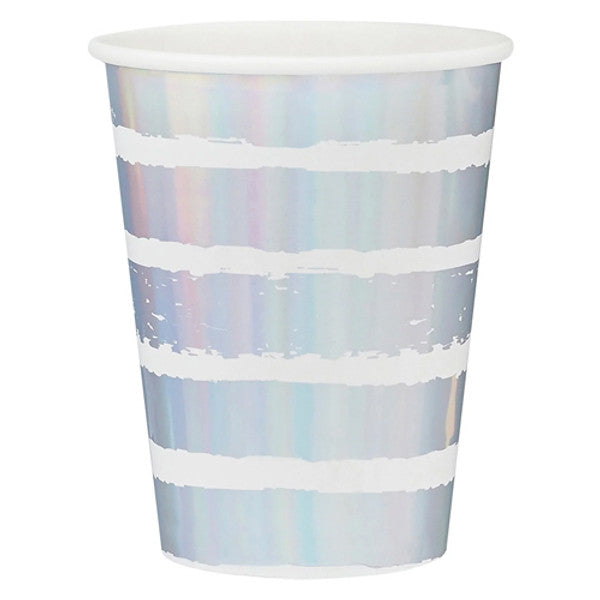 Iridescent Striped Paper Cups (10)