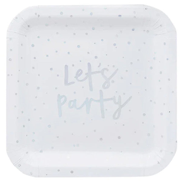 Iridescent Let's Party Paper Plates (10)