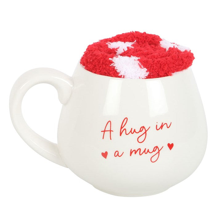 Hug in a Mug Heart Mug and Socks Set