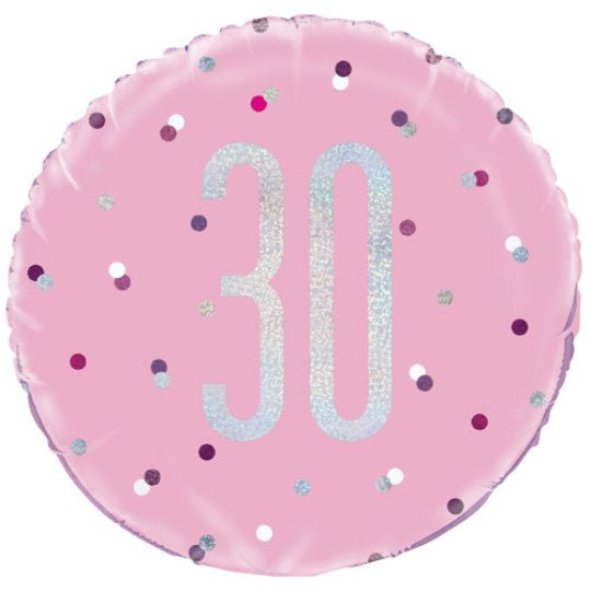 30 Birthday Pink Glitz Balloon