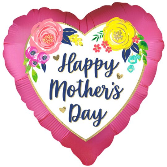 Mother’s Day Pink Floral Heart Balloon