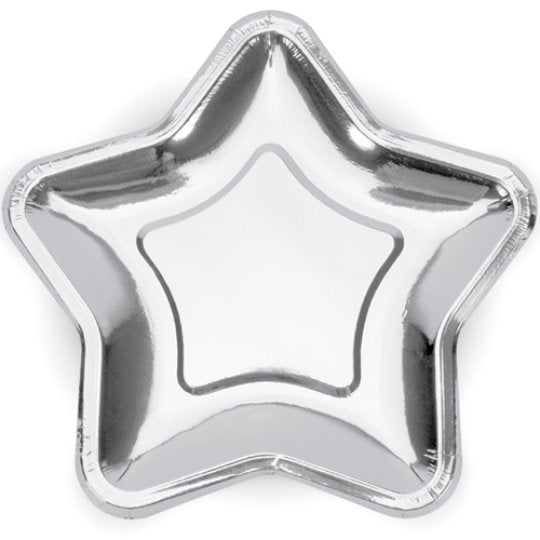 Star Silver Paper Plates