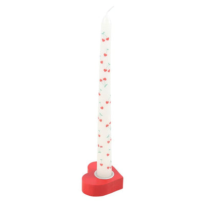 Red Heart Taper Candle Holder