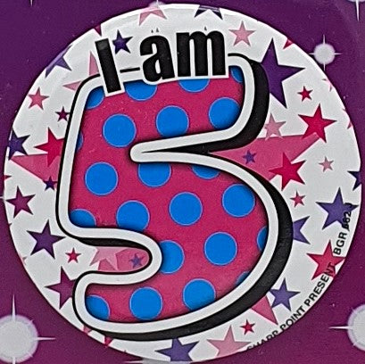 I Am 5 Birthday Badge