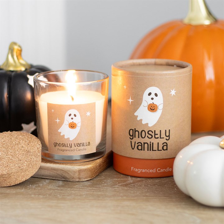 Peekaboo Ghostly Vanilla Fragranced Glass Candle