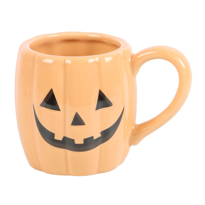 Spooky Jack-o-Lantern Pumpkin Shaped Ceramic Halloween Mug