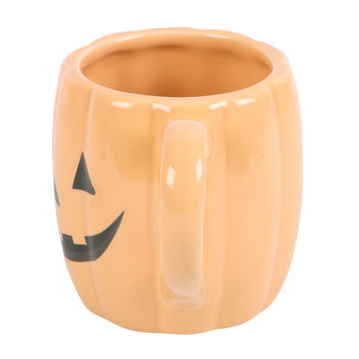 Spooky Jack-o-Lantern Pumpkin Shaped Ceramic Halloween Mug