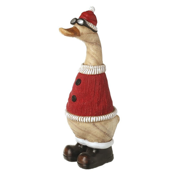 Tall Christmas Duck With Jumper/Glasses