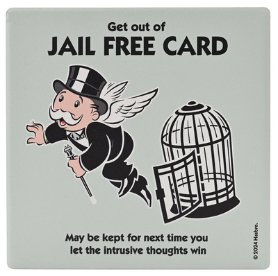 Monopoly Get out of Jail Free Square Coaster