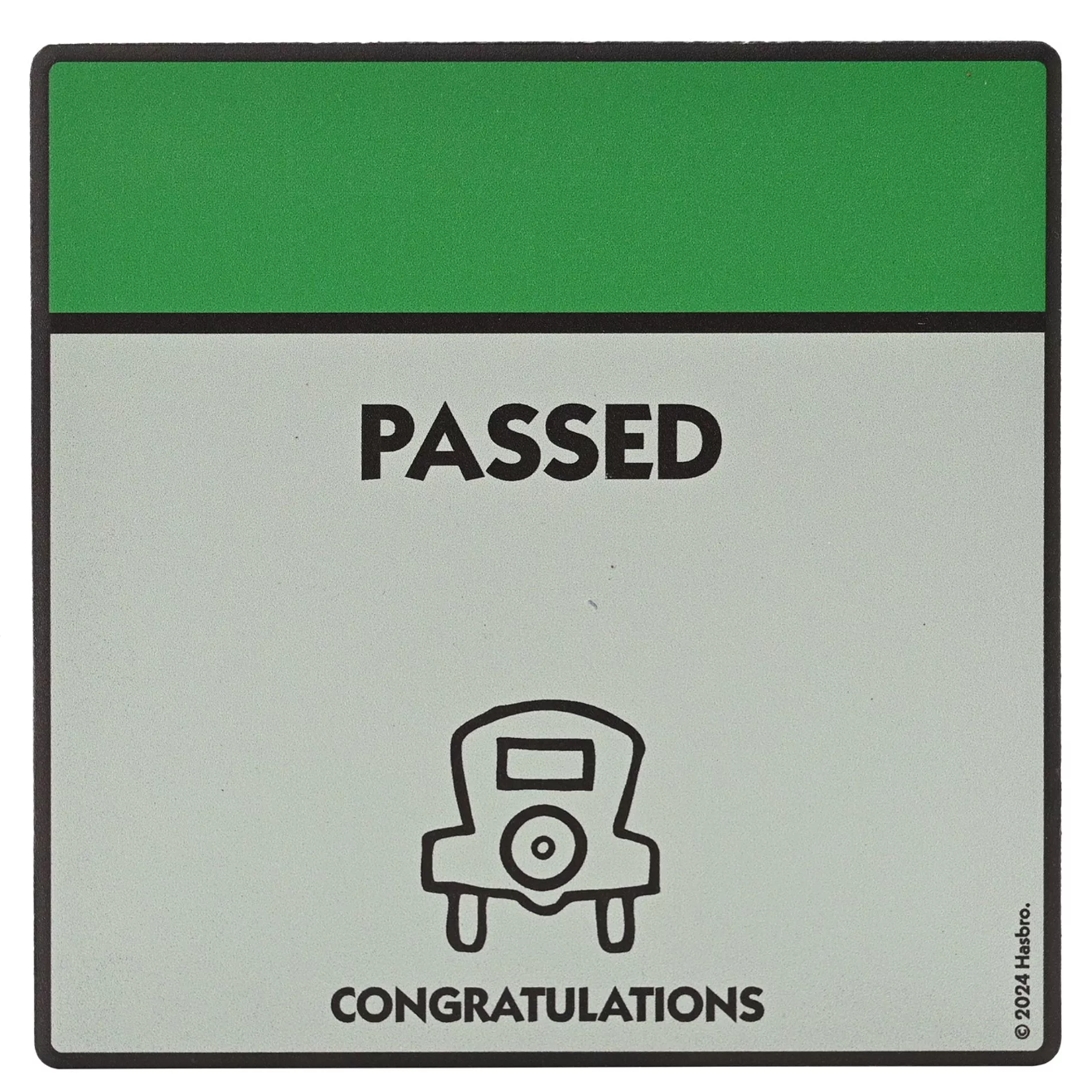 Monopoly Passed Driving Test Square Coaster