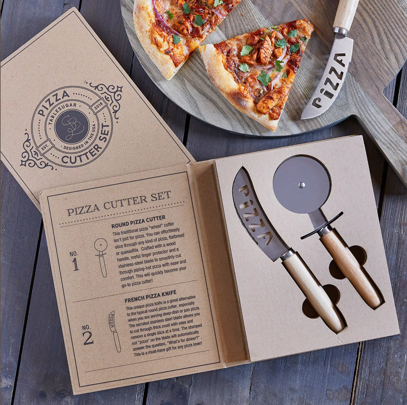 Santa Barbara Pizza Cutter Gift Set