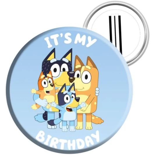 Bluey Party Birthday Badge