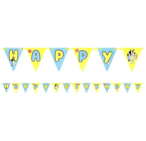 Bluey Party Happy Birthday Flag Bunting - 4.5m