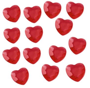 Red Hearts Table Diamantes (28g pack)