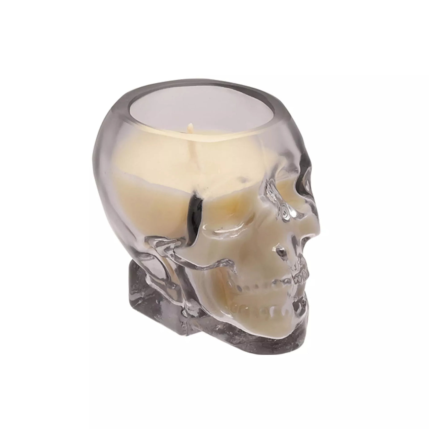 Smoked Glass Skull Votive Candle