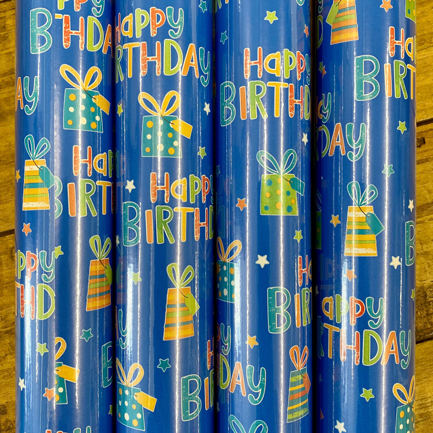 Blue Birthday Wrapping Paper
