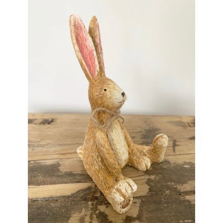 Sitting Rabbit with Jute Bow