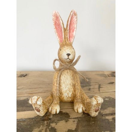 Sitting Rabbit with Jute Bow