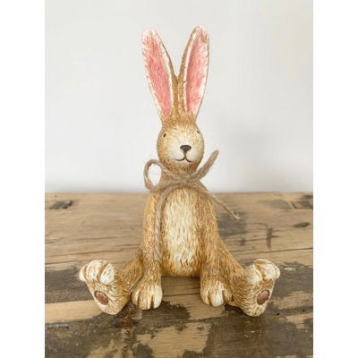 Sitting Rabbit with Jute Bow