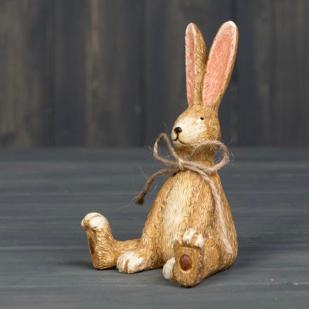 Sitting Rabbit with Jute Bow