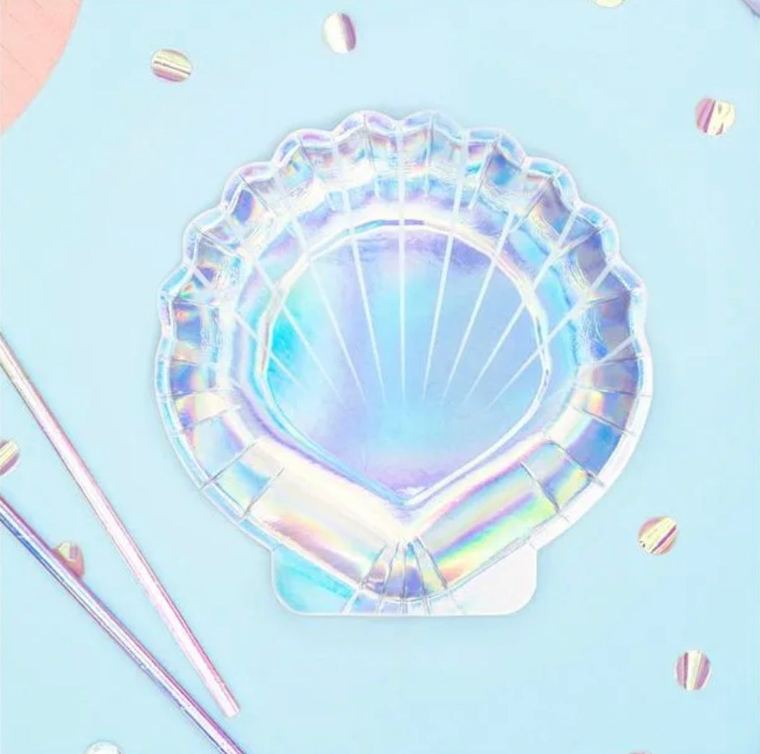 Iridescent Sea Shell Shaped Paper Plates – Sprinkle of Magic