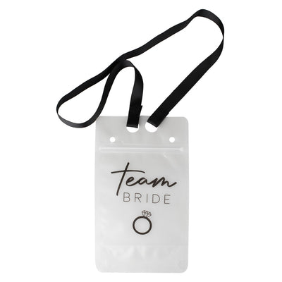 Team Bride Hen Party Drink Pouch with Straw and Lanyard