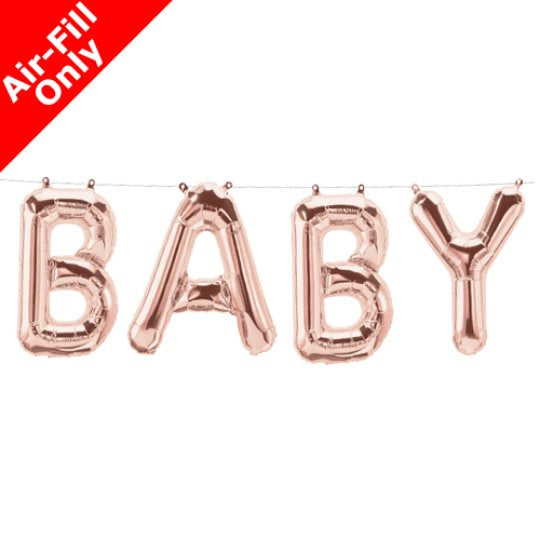 BABY Rose Gold Balloon Banner Pack