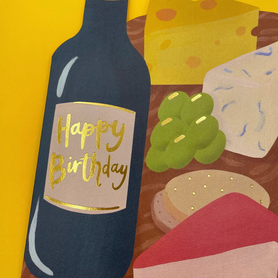 Birthday Cheese & Wine Card