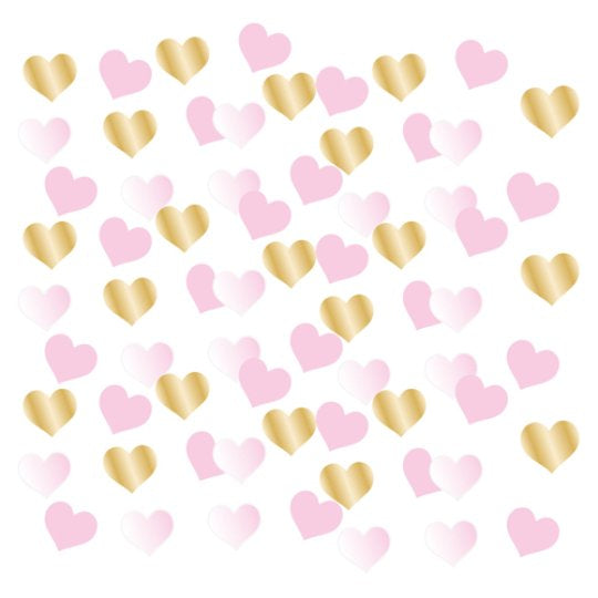 Pink & Gold Hearts Confetti