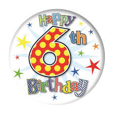 Age 6 Yellow Spots Birthday Badge